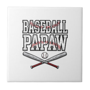 Baseball Papaw Vintage Engraving Design_1 Ceramic Tile
