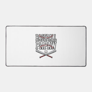 Baseball Papaw Vintage Engraving Design_1 Desk Mat