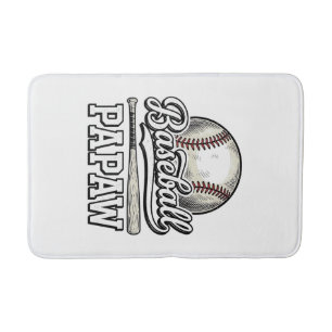 Baseball Papaw Vintage Engraving Shirt Design_1 Bath Mat