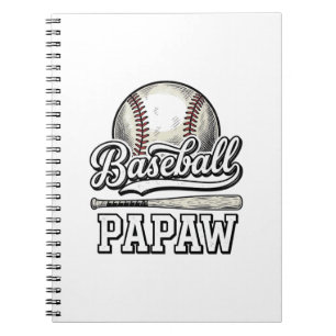 Baseball Papaw Vintage Engraving Shirt Design_1 Notebook