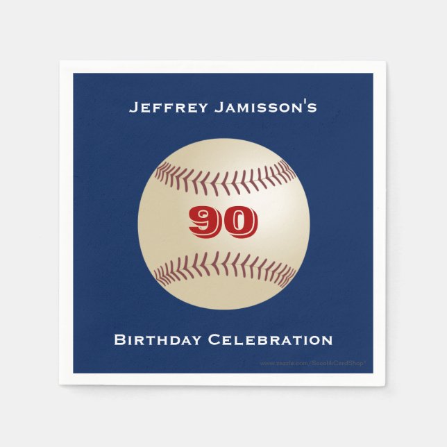 Baseball Paper Napkins, Birthday Party, Any Age Napkin (Front)