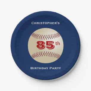 Baseball Paper Plates, 85th Birthday Party Plate