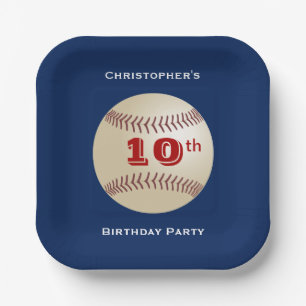 Baseball Paper Plates, 9th/10th Birthday Party Plate