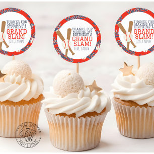 Baseball Party Favour Round Sticker