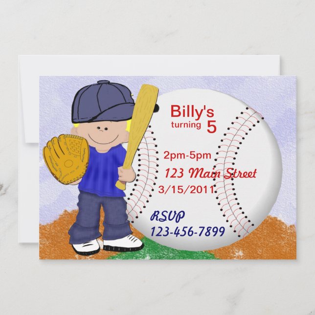 Baseball Party Invitation (Front)