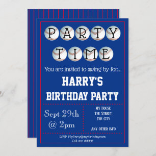 Baseball Party Invitation Editable