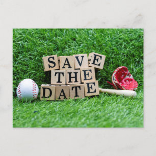 Baseball party save the date invitation   postcard