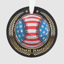 BASEBALL PATRIOTIC ORNAMENT