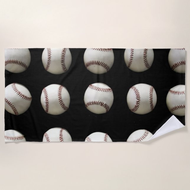 Baseball Pattern Beach Towel (Front)