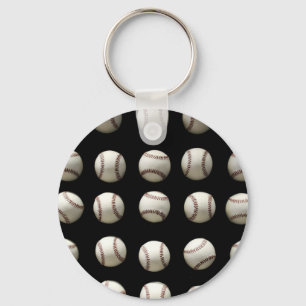 Baseball Pattern Key Ring