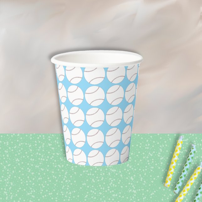 Baseball Pattern Light Blue Paper Cup (Baseball pattern light blue paper cup)