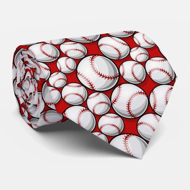 Baseball Pattern Necktie (Rolled)
