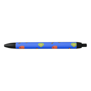 Baseball pattern on blue black ink pen