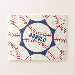 Baseball Pattern - Personalized Jigsaw Puzzle
