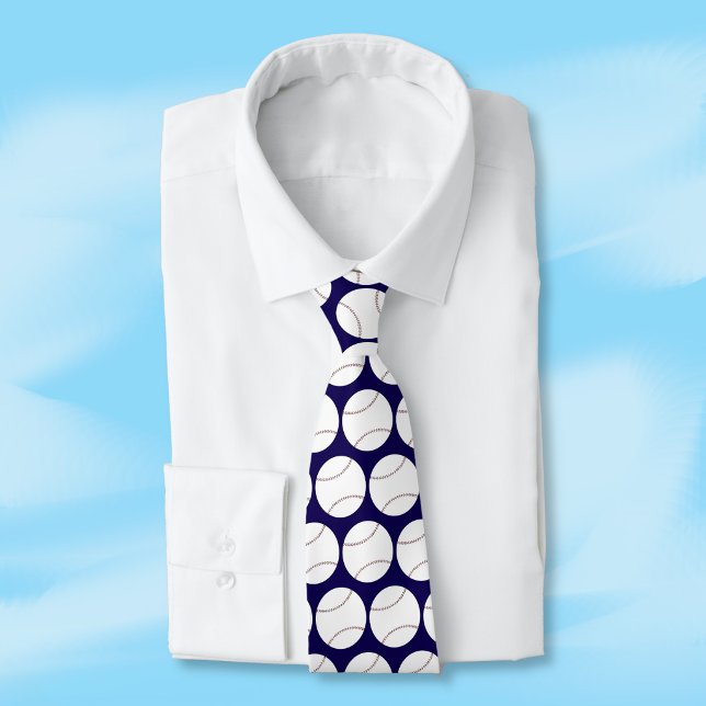 Baseball Pattern Pick Your Favorite Color Neck Tie (Baseball pattern tie . Pick your favorite color . )
