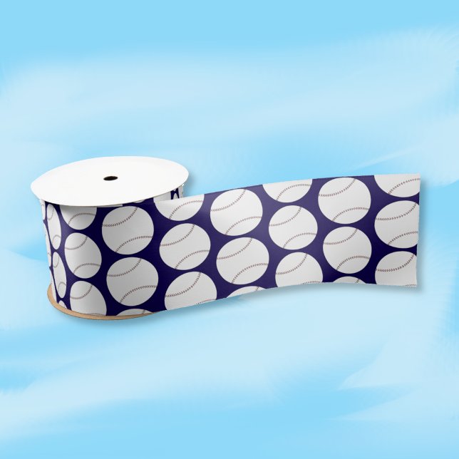 Baseball Pattern | Pick Your Team Colour Ribbon Satin Ribbon (This baseball pattern ribbon design  allows you to choose your favorite color . 
)