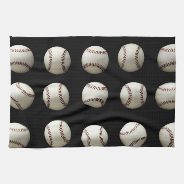 Baseball Pattern Tea Towel (Horizontal)
