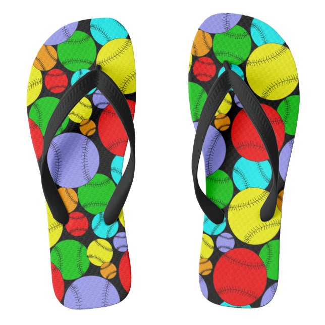 Baseball Pattern Thongs (Footbed)