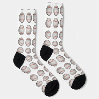 Baseball Pattern White Background Socks