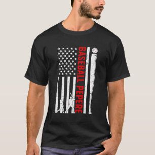 Baseball Pepere Us Flag Pepere Of A Baseball Playe T-Shirt