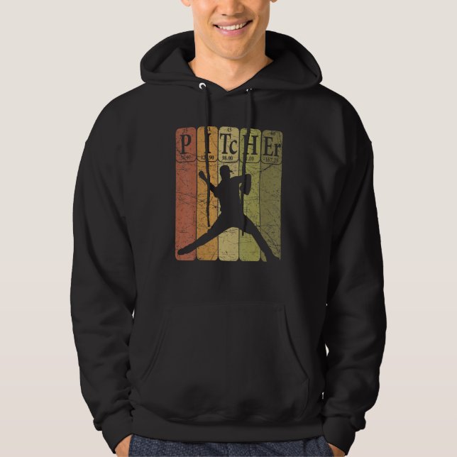 Baseball Periodic Table Elements Nerd Baseball Pit Hoodie (Front)