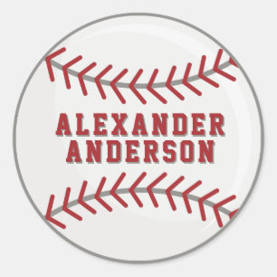 Baseball Personalise  Classic Round Sticker