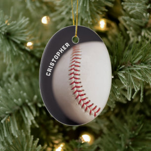 Baseball Personalised Ceramic Ornament