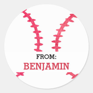 Baseball Personalised From Sports Themed Party Classic Round Sticker