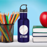 Baseball Personalised Kids 532 Ml Water Bottle<br><div class="desc">Personalised design for your little athletes and sports fans.</div>