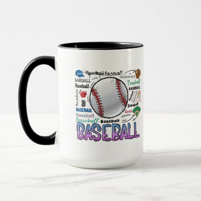 Baseball Personalised Mug (Left)