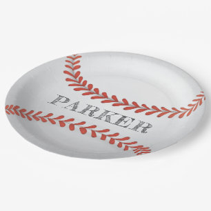 Baseball Personalised Paper Plate