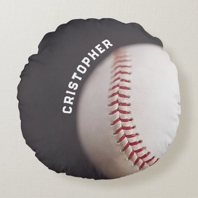 Baseball Personalised Round Cushion (Front)