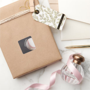 Baseball Personalised Square Sticker