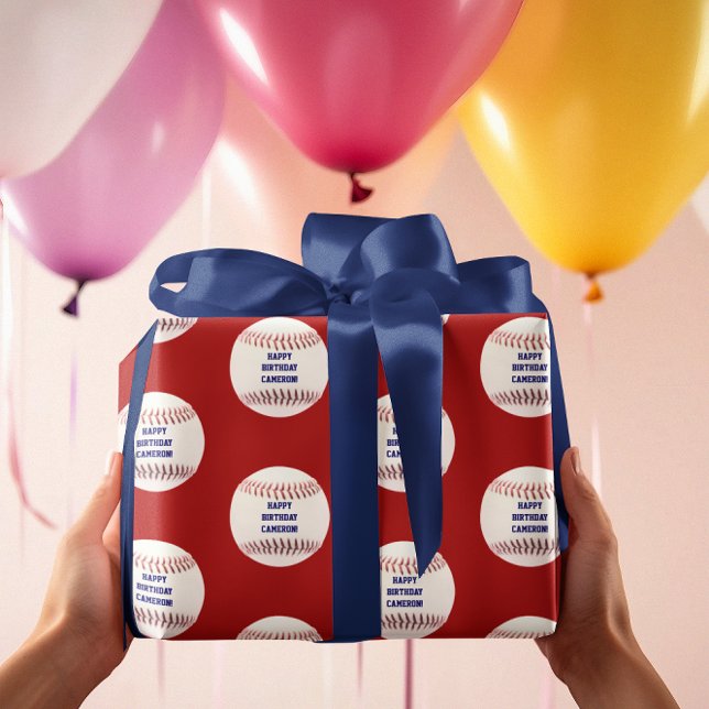 Baseball Personalised  Wrapping Paper (Creator Uploaded)