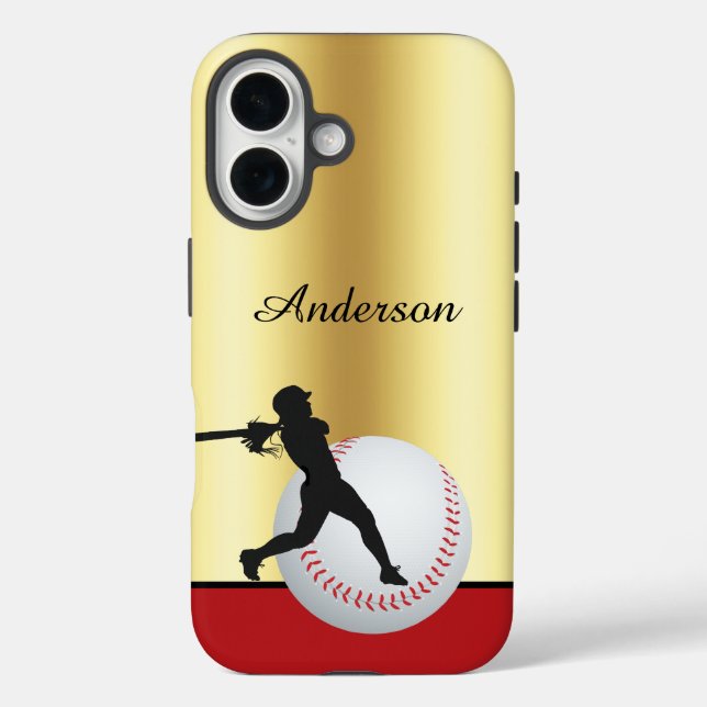 Baseball personalize with name Elegant Case-Mate iPhone Case (Back)