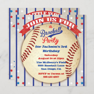 Baseball Photo Birthday Party Invitation