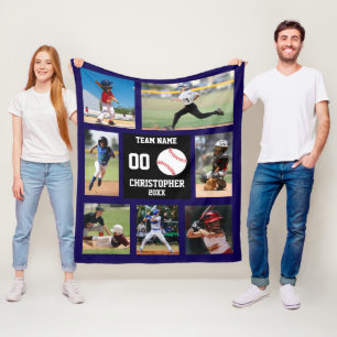 Baseball Photo Collage Fleece Blanket