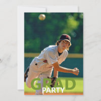Baseball Photo Graduation Party Invitation