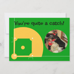Baseball Photo Kid Classroom Valentine   Holiday Card