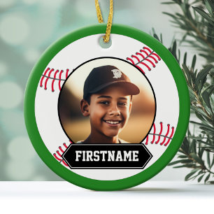 Baseball Photo Ornament for Youth
