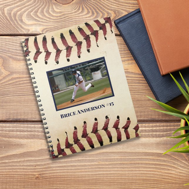 Baseball Photos Rustic Memory Scrapbook Notebook (Creator Uploaded)