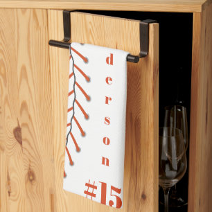 Baseball Photos Rustic Memory Scrapbook Tea Towel