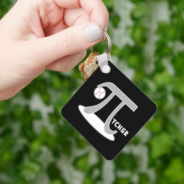 Baseball Pi-tcher - Funny Pi Day Gifts Key Ring (Hand)