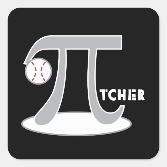 Baseball Pi-tcher - Funny Pi Stickers (Front)