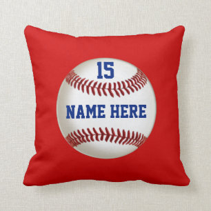 Baseball Pillow with Your COLORS, NAME, NUMBER