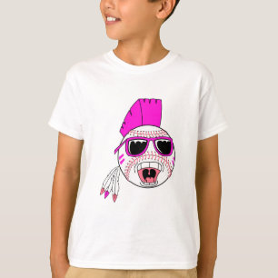 baseball pink girl punk vector design graphic T-Shirt