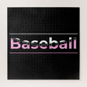 Baseball Pink White Graphic Arch Art Jigsaw Puzzle