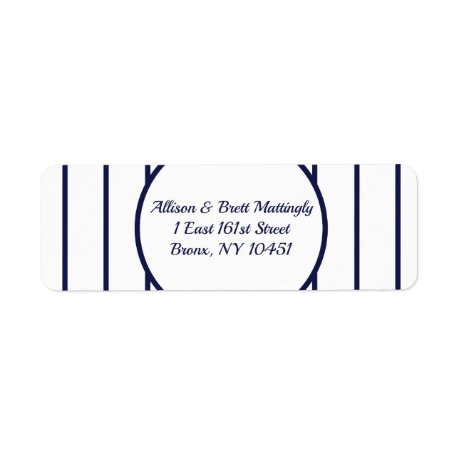 Baseball Pinstripes Return Address Label (Front)