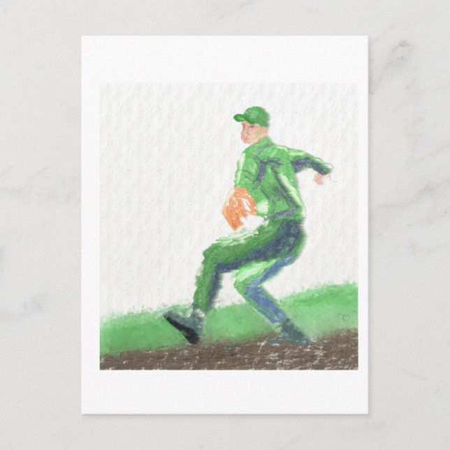 Baseball Pitch Art Postcard (Front)