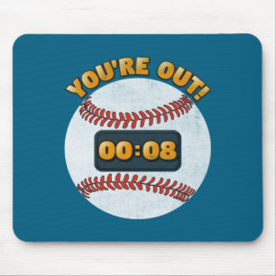Baseball Pitch Clock 15 Seconds Illustration Mouse Pad